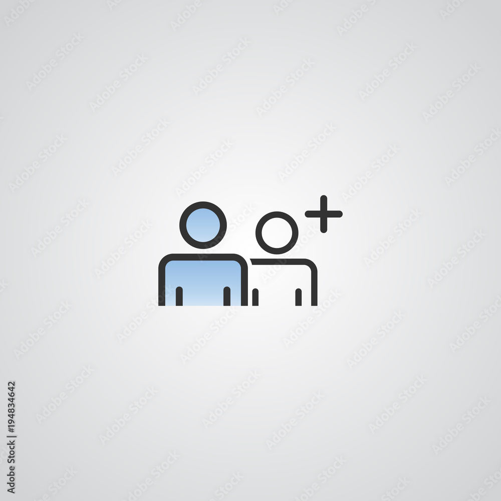 people vector icon . person group and business crowd symbol . blue sky gradient color people vector icon . person group and business crowd symbol . blue sky gradient color