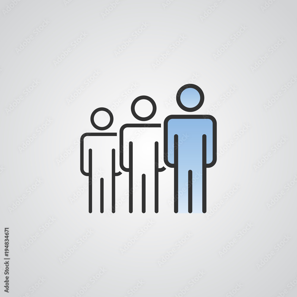 people vector icon . person group and business crowd symbol . blue sky gradient color people vector icon . person group and business crowd symbol . blue sky gradient color