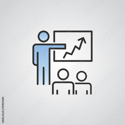 people vector icon . person group and business crowd symbol . blue sky gradient color