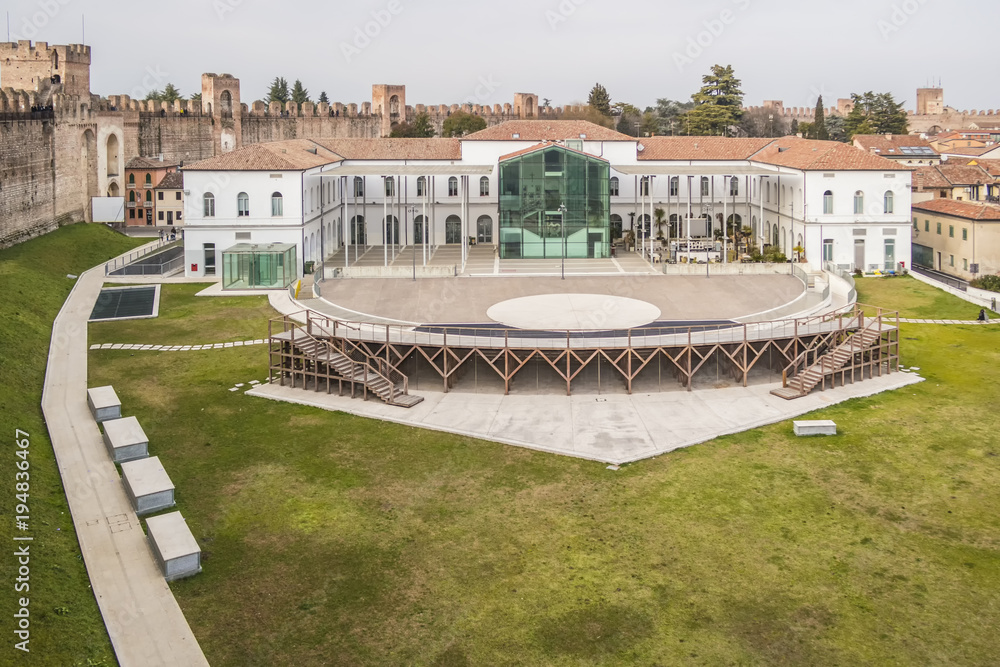 Fototapeta premium View from the medieval walls of Cittadella in the province of Padua. 11 February 2018 Cittadella, Veneto - Italy