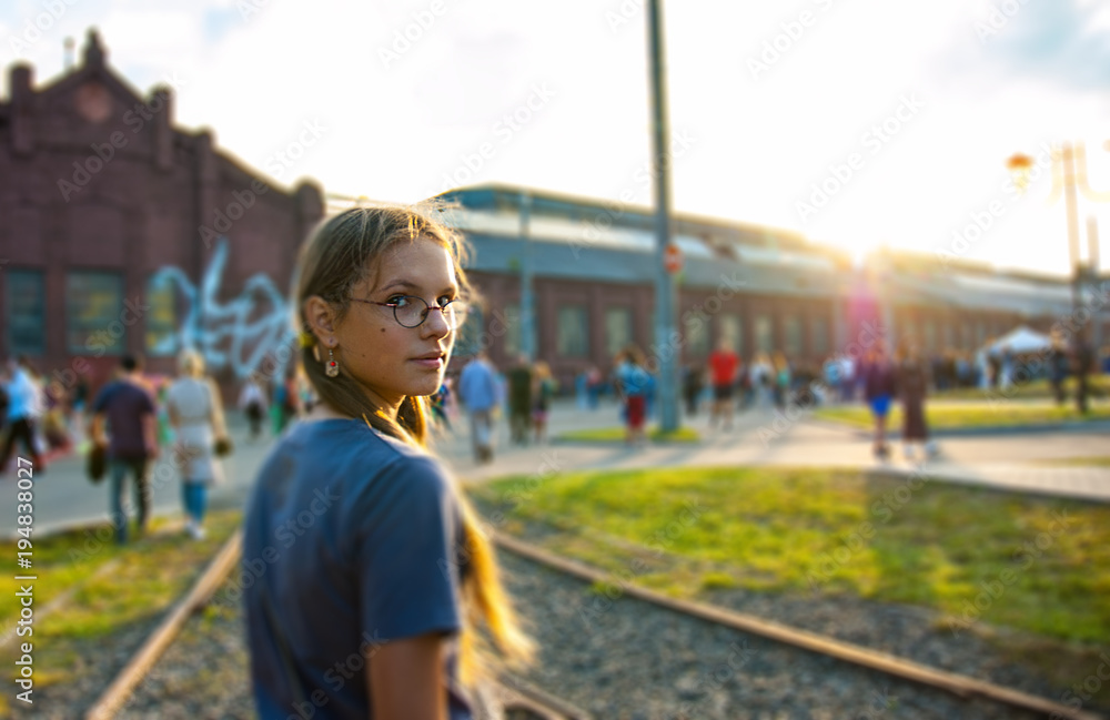young girl on street young girl on street