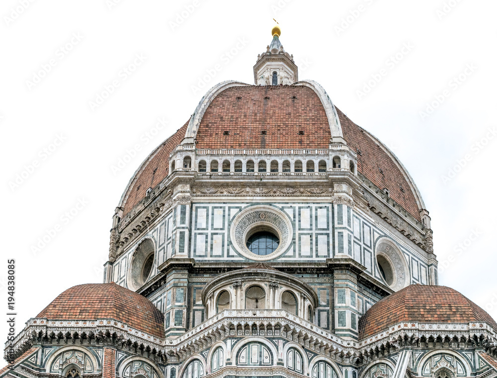 Florence's Cathedral of Santa Maria del Fiore, the Duomo isolated on white, Italy