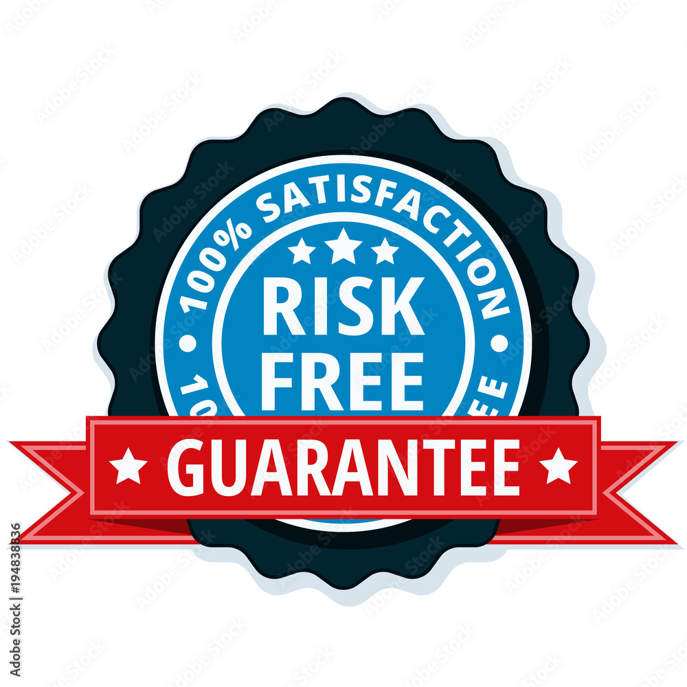Risk Free 100% Satisfaction Guarantee illustration Risk Free 100% Satisfaction Guarantee illustration