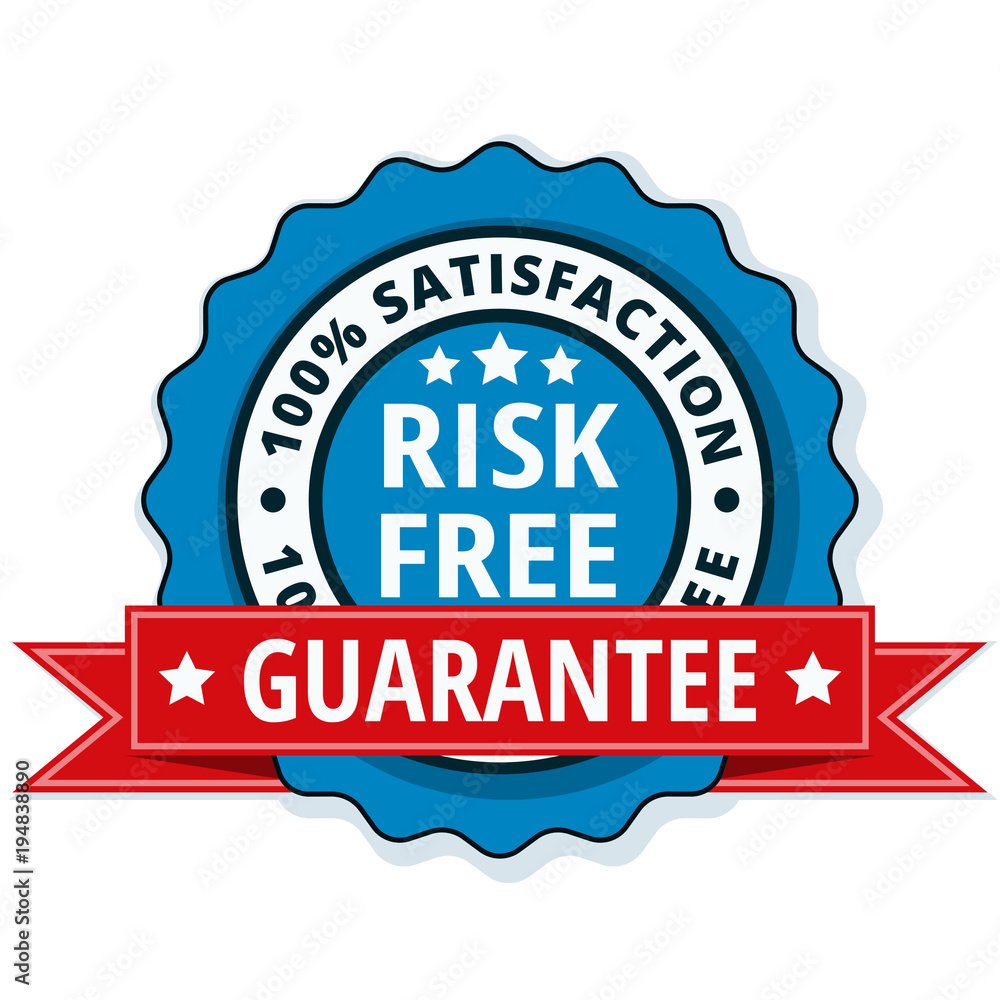 Risk Free 100% Satisfaction Guarantee illustration Risk Free 100% Satisfaction Guarantee illustration