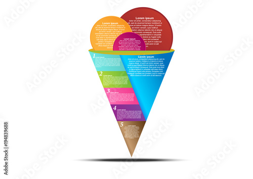 Concept and idea ice cream cone infographic. Infographic template for create report and presentation. Vector EPS10
