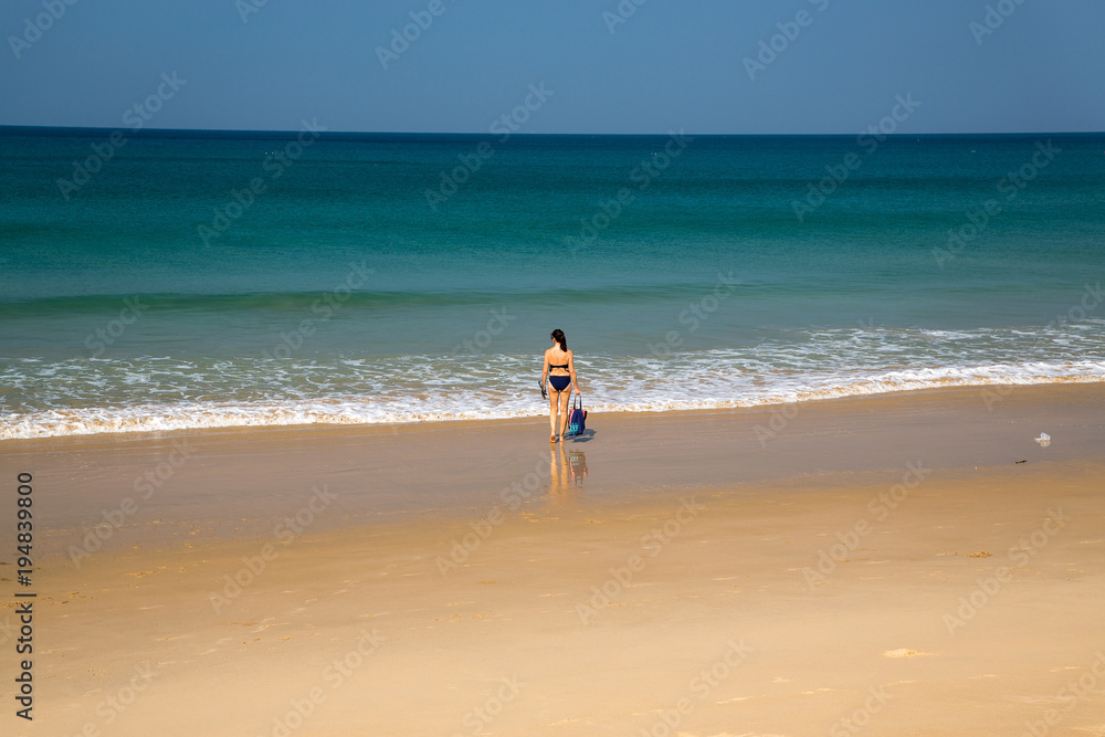 Girl on Hat Na Tai (Natai) beach