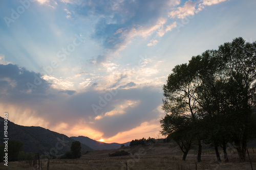 Beautiful sunset on nature