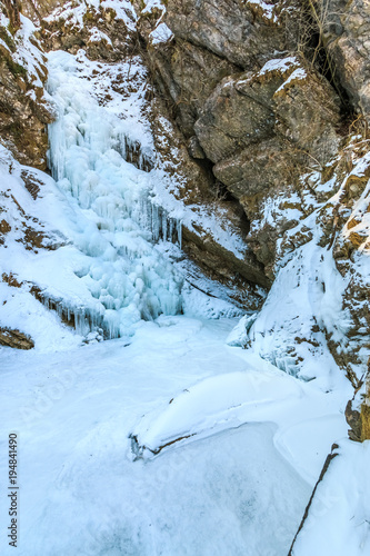 Frouen waterfall in Pekel gorge, Slovenia
