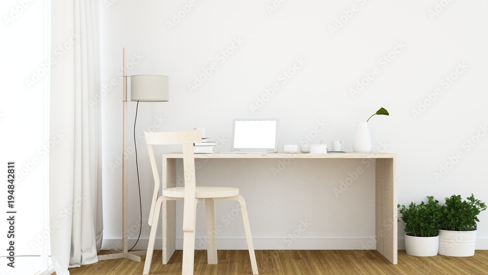 Work space interior background - 3d rendering minimal japanese