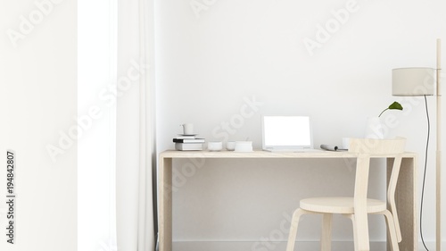Work space interior background - 3d rendering minimal japanese © Jitakorn