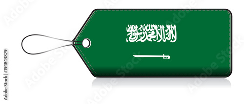 Saudi Arabai flag lable, Label of product made in Sau photo