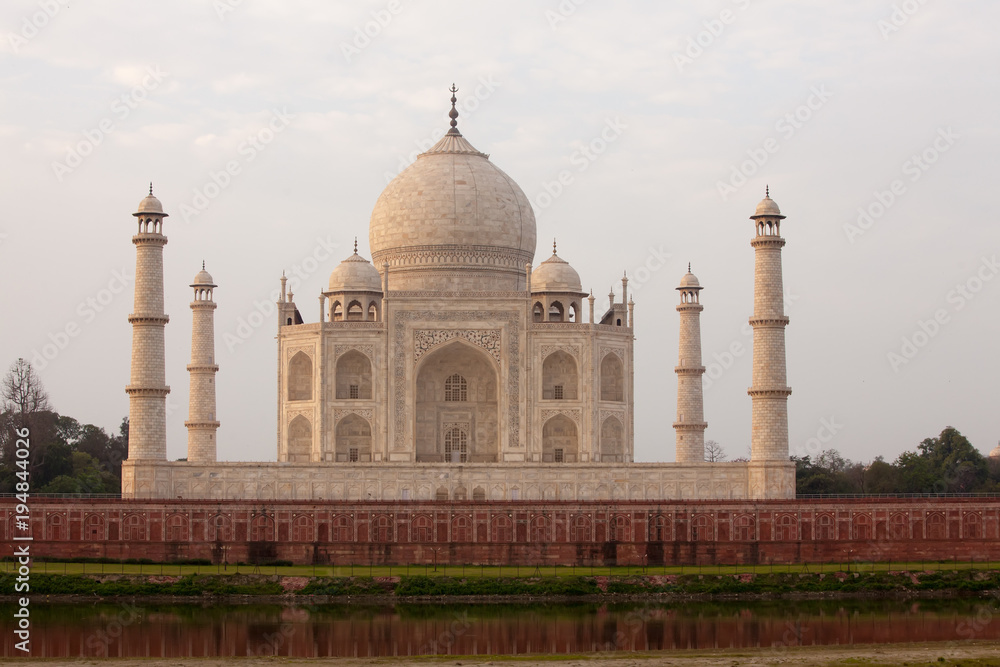 View to Taj Mahal across Yamuna river, Agra, India
