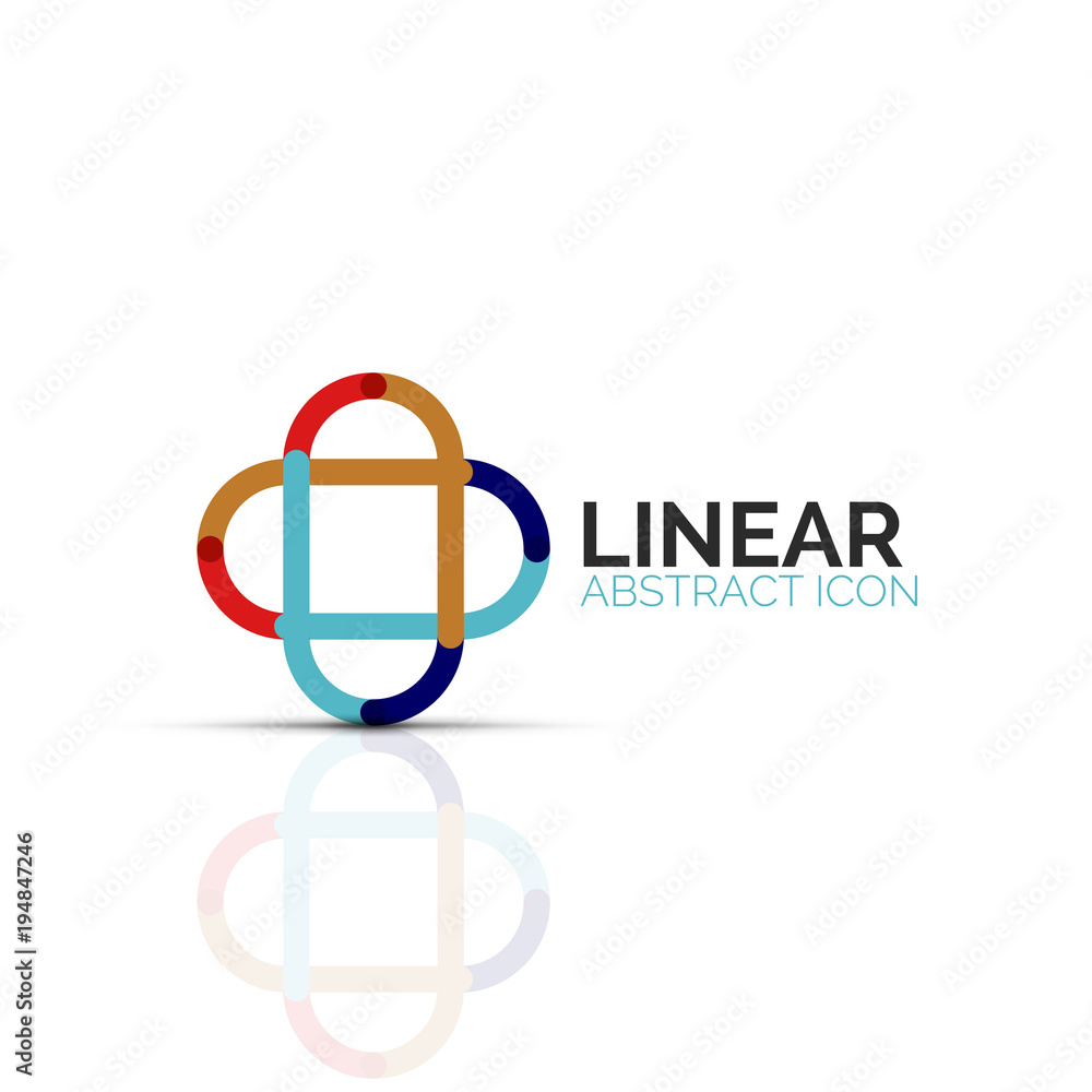 Abstract flower or star minimalistic linear icon, thin line geometric flat symbol for business icon design, abstract button or emblem Abstract flower or star minimalistic linear icon, thin line geometric flat symbol for business icon design, abstract button or emblem