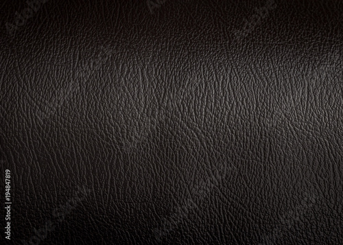 Black leather texture background surface. Luxury material made from animal skin.