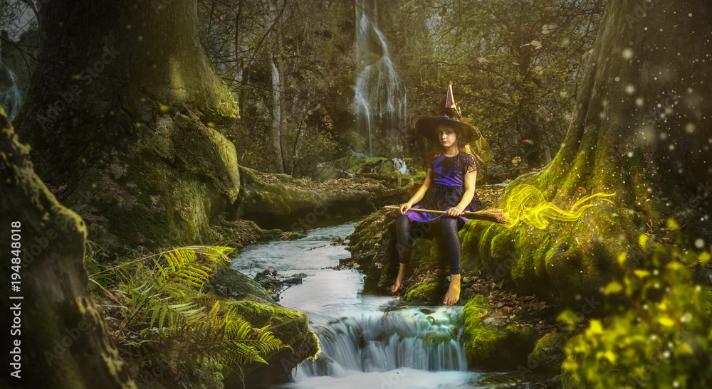 Fototapeta premium Eine Hexe im Zauberwald