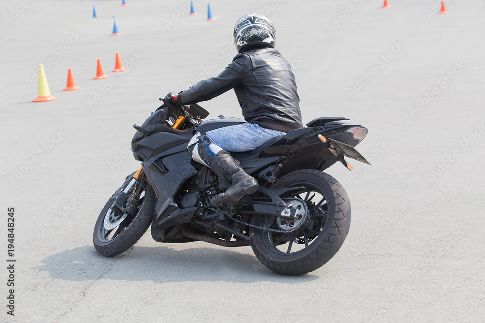 Motorcyclist in competitions