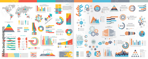 A collection of infographic elements Illustration in a flat style
