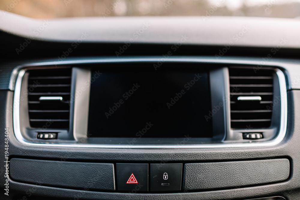 Modern car interior background. Modern car interior background.