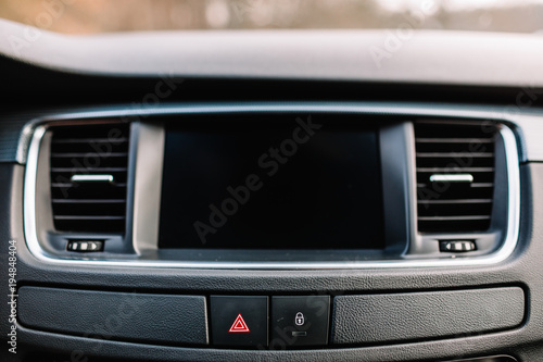 Modern car interior background.