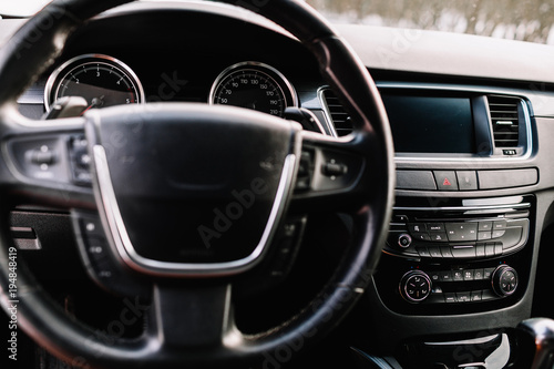 Modern car interior background.