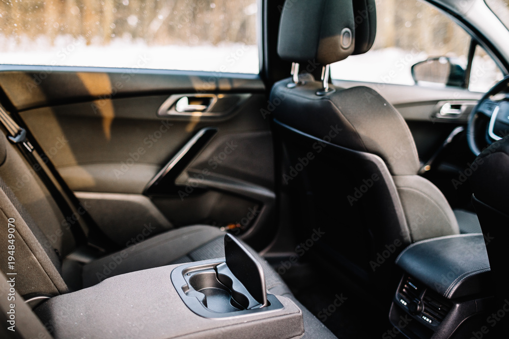 Modern car interior background. Modern car interior background.