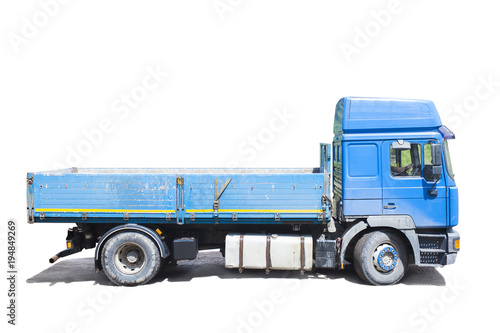blue truck isolated on white