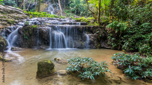 Fototapeta Naklejka Na Ścianę i Meble -  Pu Kang waterfall in the forest Chiang Rai province Thailand.