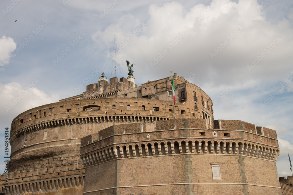 Frontal view of the Castel Sant'Angelo in Rome, Italy