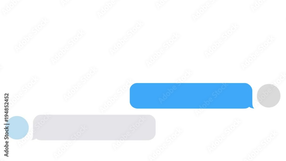 typing text message, sending messages using mobile chat, message bubble for custom text on white screen, 4K seamless loop animation typing text message, sending messages using mobile chat, message bubble for custom text on white screen, 4K seamless loop animation