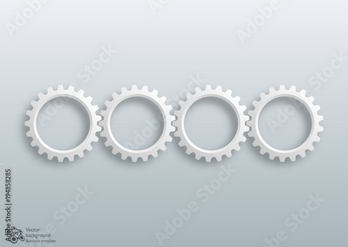 Gears and cogs graphics #Vector Chart design_4-Step Process 