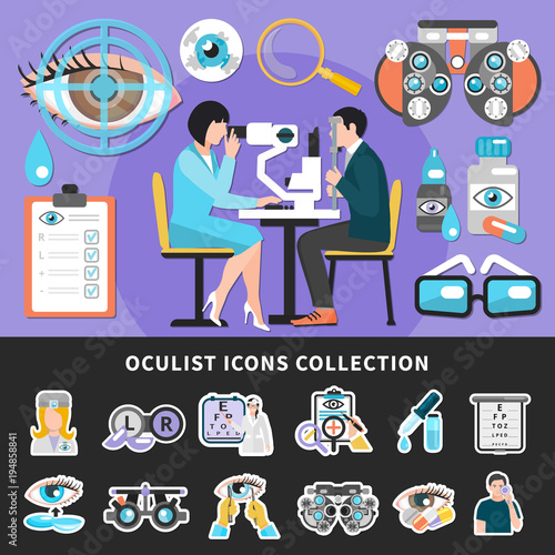 Oculist Test Banners Icons 
