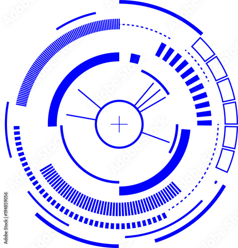 Digital circle blue