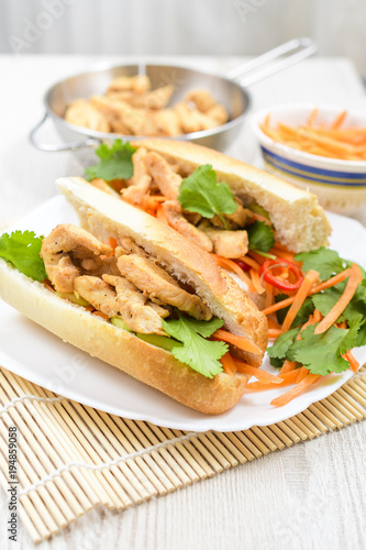 Grilled Vietnamese Chicken Sandwiches (bánh mì)