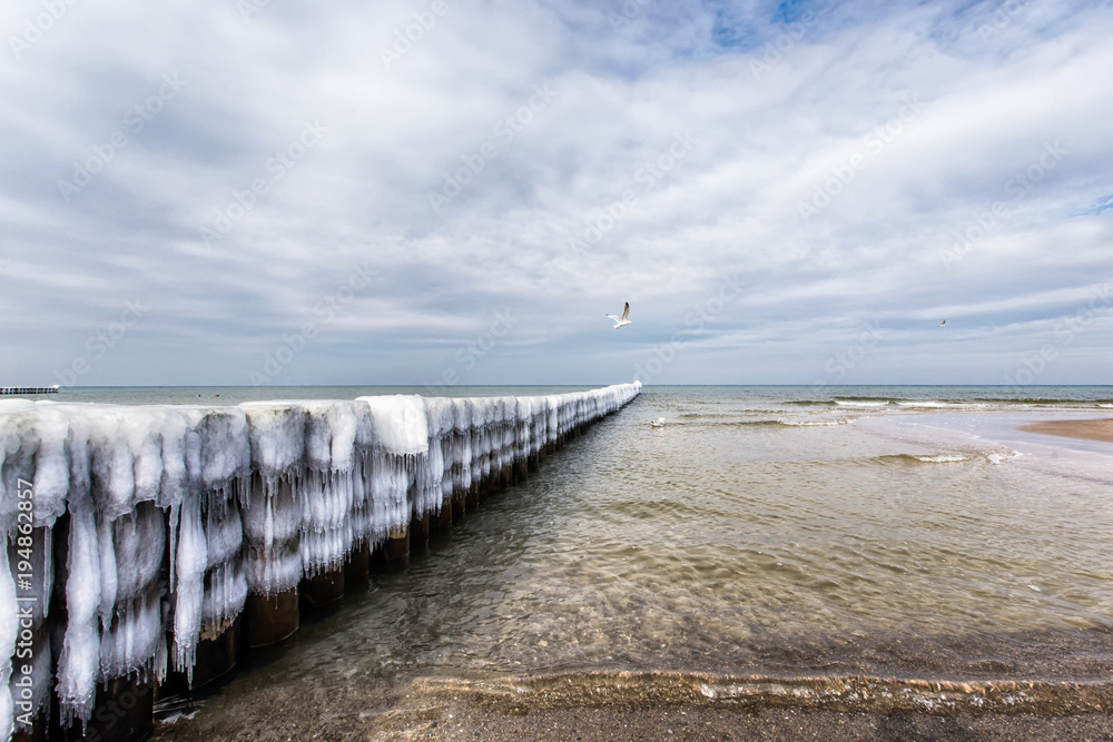 Ice covered groynes Ice covered groynes