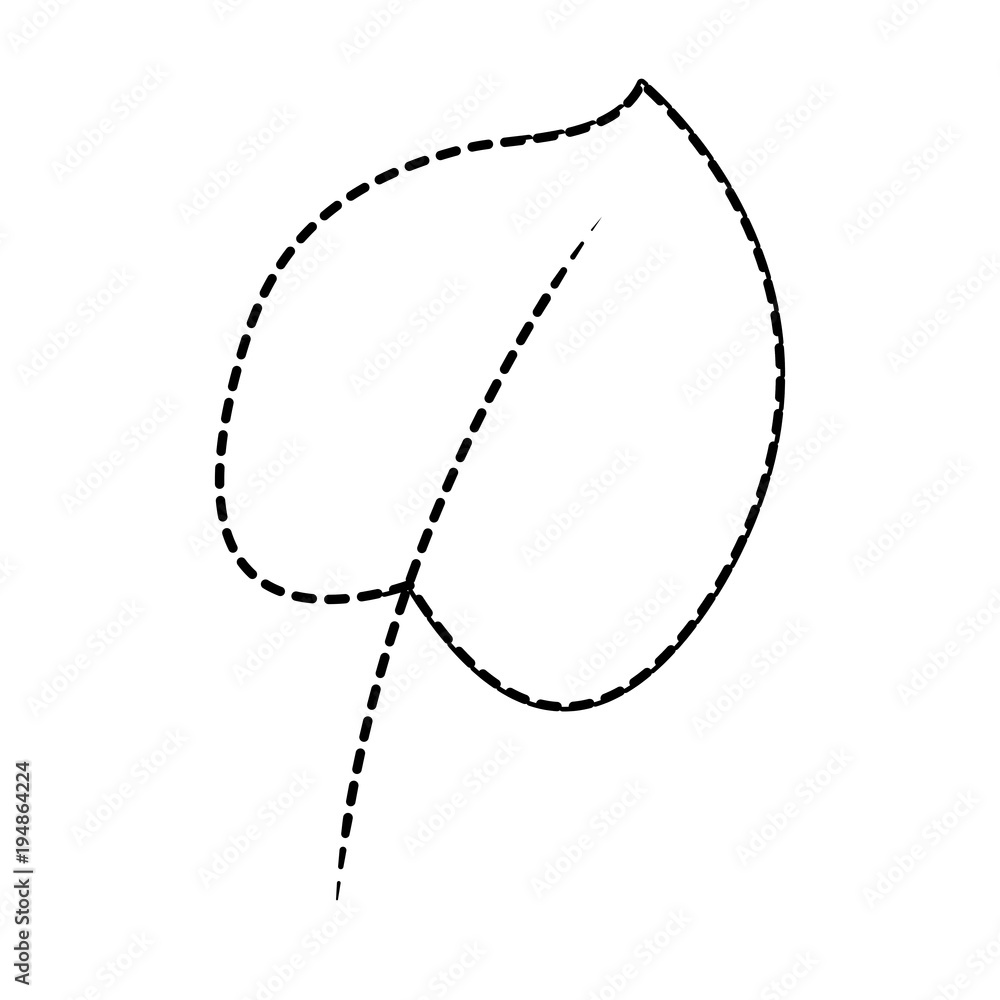 tropical leaf green spring season eco nature vector illustration dotted line design tropical leaf green spring season eco nature vector illustration dotted line design