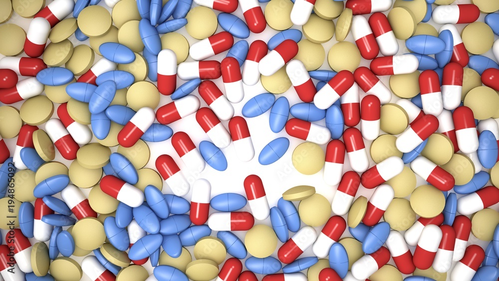 Different Pills, view from Top, useful as Background for medical Themes and others Different Pills, view from Top, useful as Background for medical Themes and others