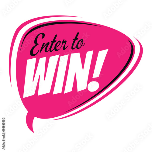 enter to win retro speech bubble