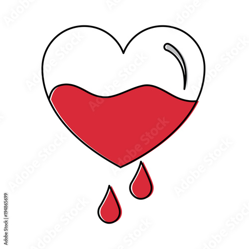 red heart blood drops falling prevention care vector illustration