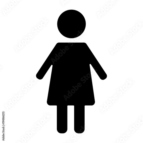 pictogram female woman standing person vector illustration black and white design
