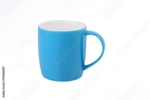 Blue luxury mug or Coffee cup isolated on white background