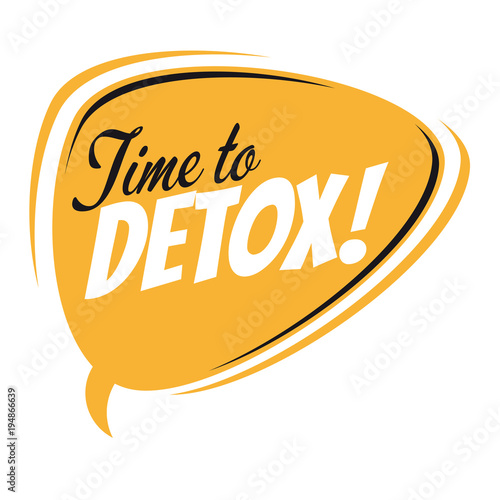 time to detox retro speech balloon