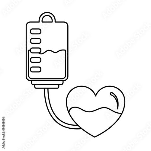 blood bag heart medicine hemophilia treatment vector illustration