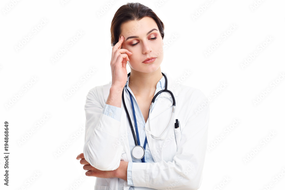 © Kalim - Woman doctor isolated over white background