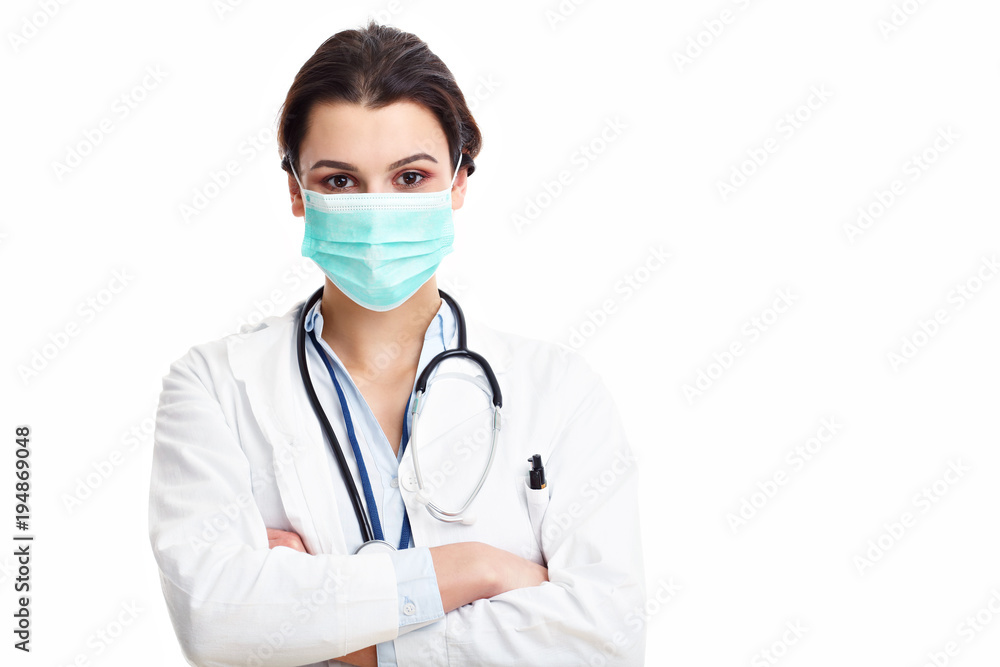Woman doctor isolated over white background Woman doctor isolated over white background