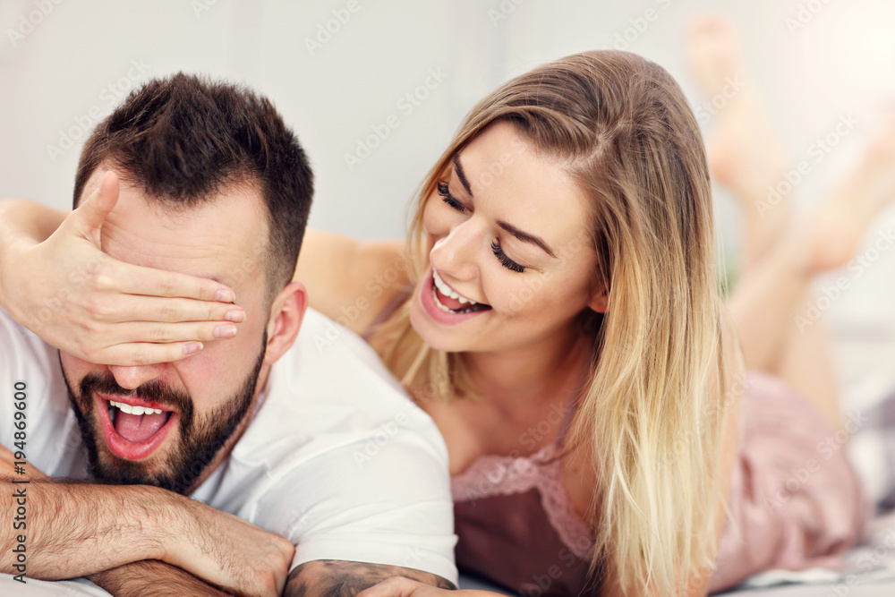 Adult attractive couple in bed Adult attractive couple in bed