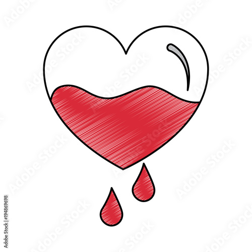 red heart blood drops falling prevention care vector illustration drawing design