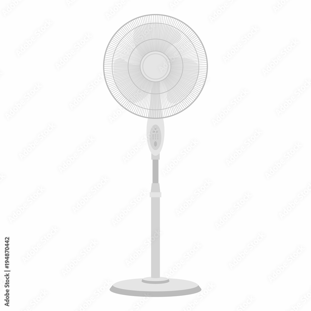  Electric white fan isolated on white background