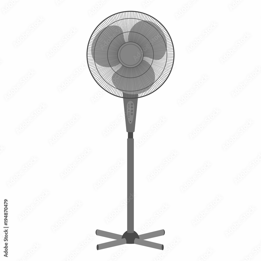 Obraz premium Electric black fan isolated on white background