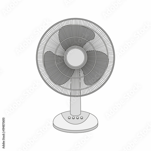 Table fan isolated on white background