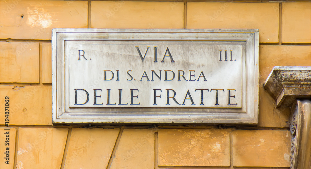 Obraz premium Street sign in Rome, Italy